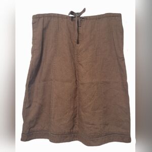 Eddie Bauer Brown Linen Skirt Size Medium